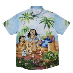 Loungefly Disney Lilo And Stitch Beach Scene‎ Camp Shirt Size Large